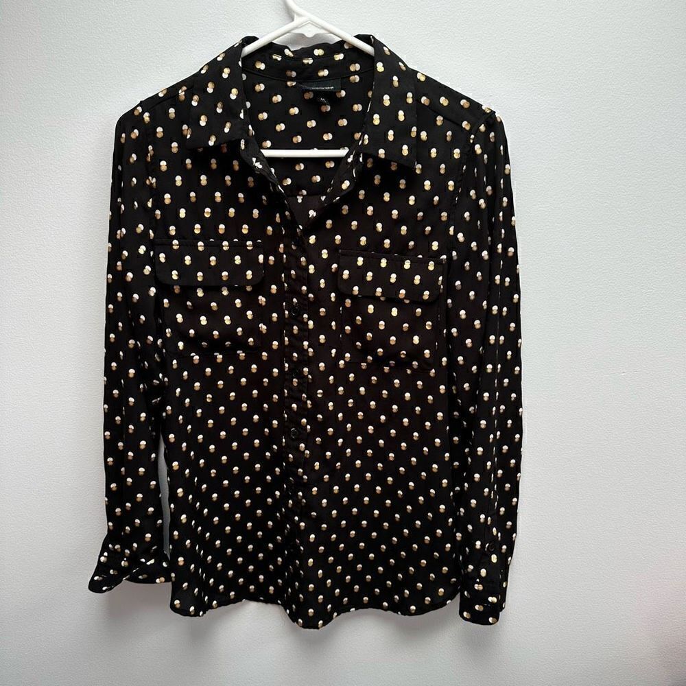 WeWoreWhat Black Lightweight Button Down, Size Medium